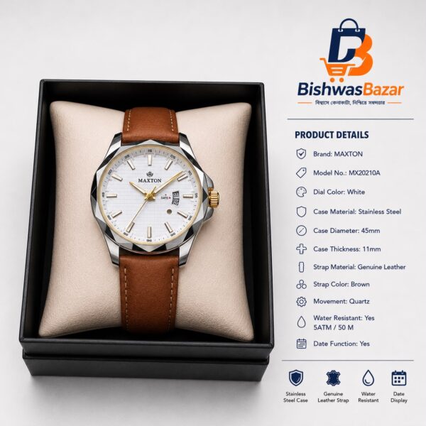 Maxton Premium Leather Watch – Style Meets Performance