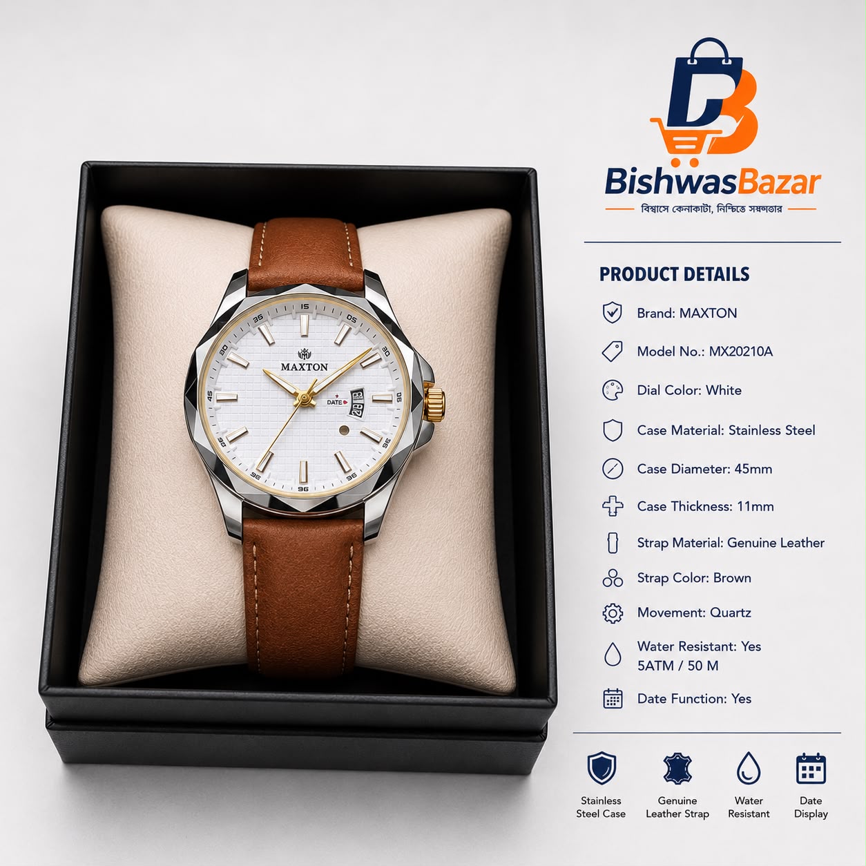 WhatsApp Image 2026-08-04 at 2.58.59 AM (2) Maxton Premium Leather Watch – Style Meets Performance - Image 1
